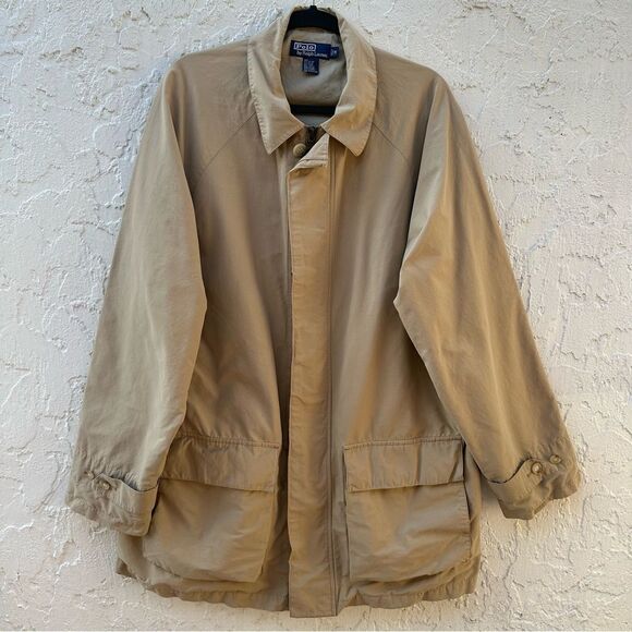 POLO RALPH LAUREN Coat Men Medium Field Barn Outdoor Car Full Zip Pockets - Picture 5 of 10